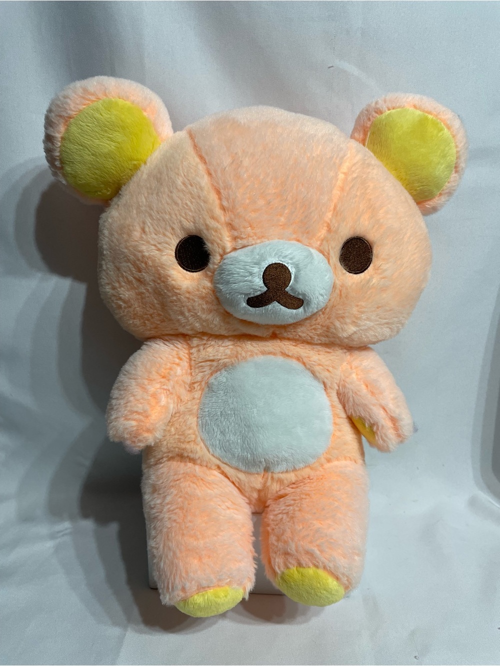 16” Rilakkuma San-X Original Long Pile Sherbet Series Plush in the pastel orange